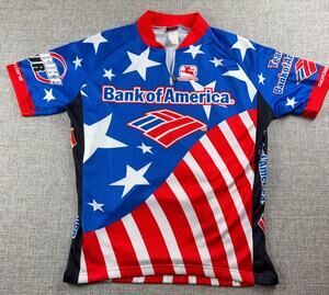 Giordana Bank of America MS Bike Tour Cycling Jersey L USA Stars Stripes Italy